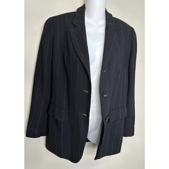 Philippe Adec Paris Bergdorf Striped Blazer Jacket~ 97%wool~US 8 / 40 - Picture 6 of 6